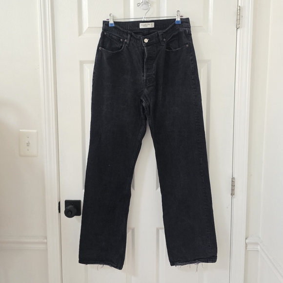 Abercrombie & Fitch The 90s Baggy Low Rise Jeans In Dark Grey/black Size 29/8 L - Picture 5 of 9